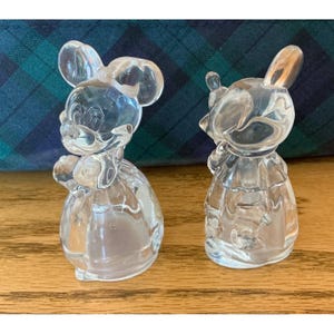 Lenox Crystal Mickey & Minnie Mouse Figurines Full Lead Crystal Germany Set image 3