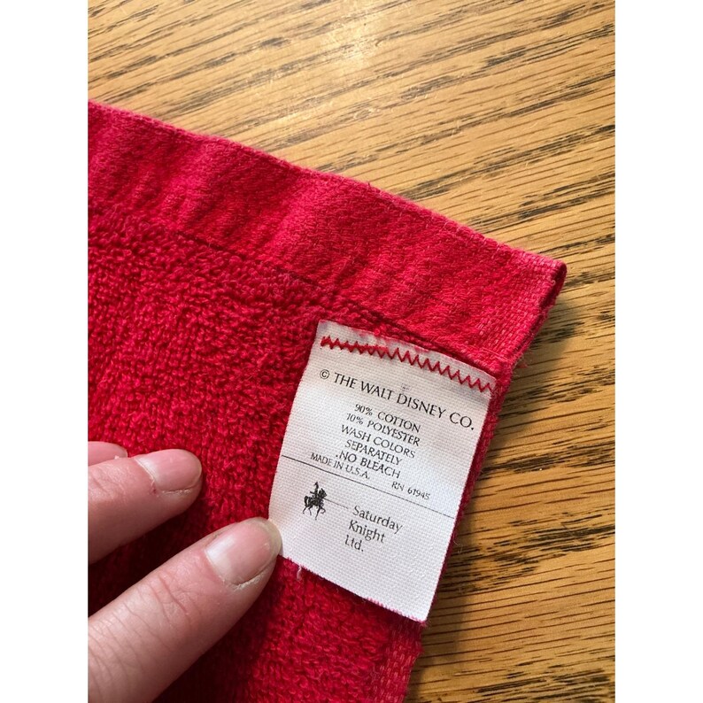 Vintage Disney Mickey Mouse Christmas Towel Set Red Saturday Knight Ltd 5 Piece image 8