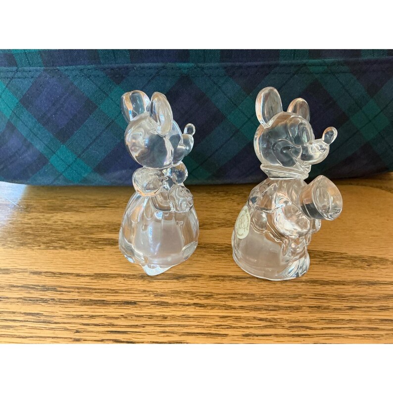 Lenox Crystal Mickey & Minnie Mouse Figurines Full Lead Crystal Germany Set image 4