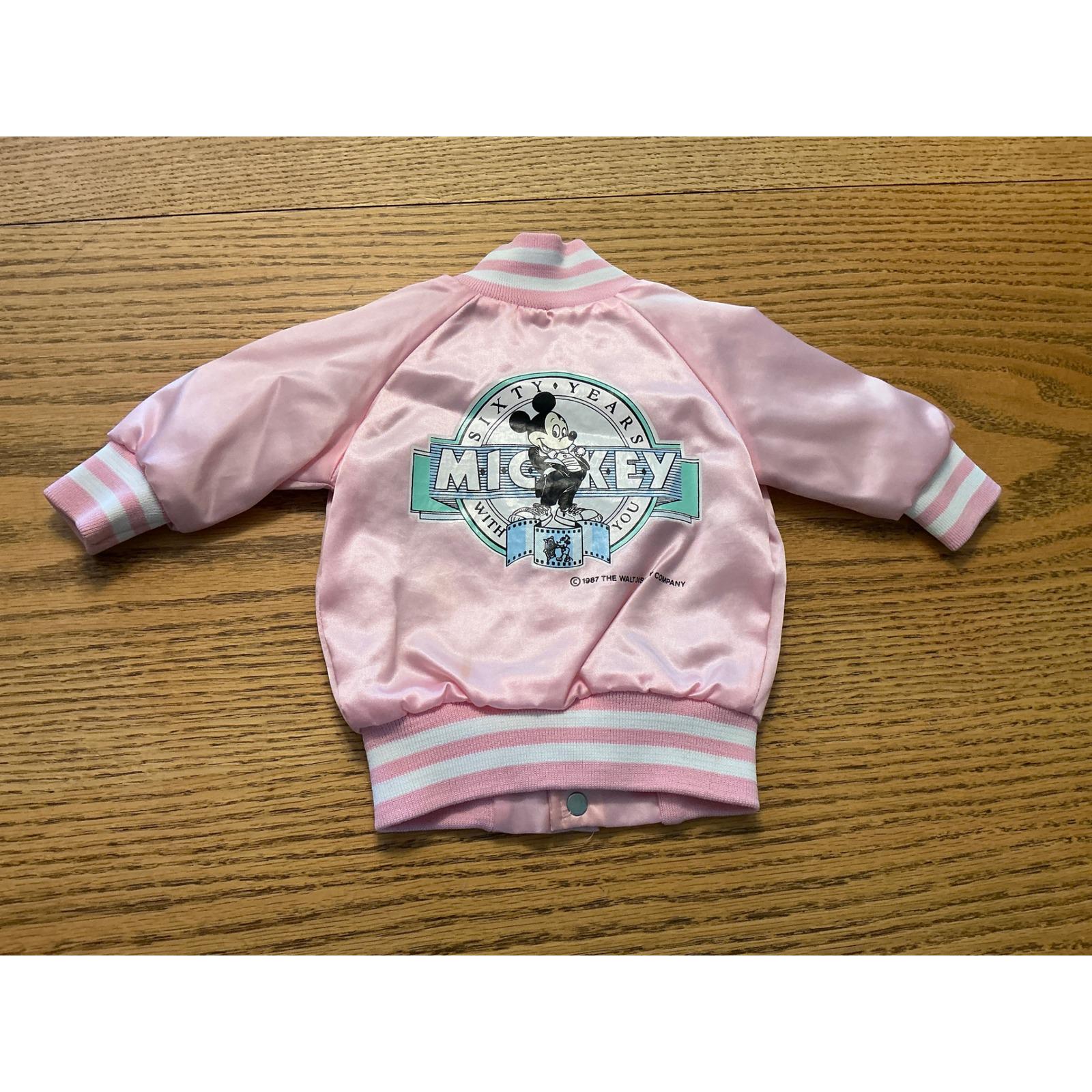Vintage 1987 Chalk Line Mickey Mouse 60th Anniversary Pink Satin Jacket 12M