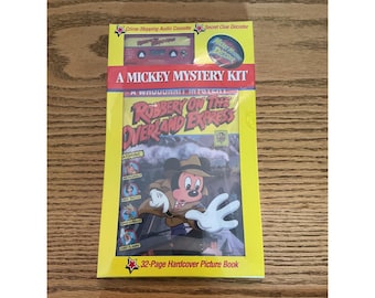 Decodificador de casete del libro "Robo en el Overland Express" de Disney Mickey Mystery Kit