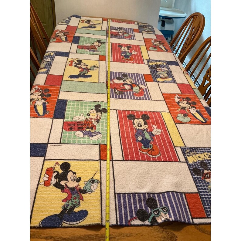 Vintage 90 Disney Cool Mickey Mouse Bedding Retro Flat Sheet Pillowcases blanket image 16