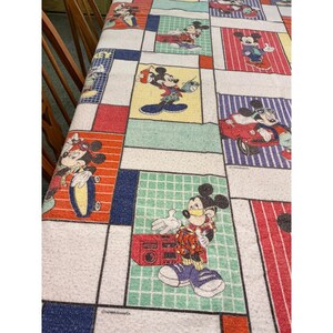 Vintage 90 Disney Cool Mickey Mouse Bedding Retro Flat Sheet Pillowcases blanket image 19