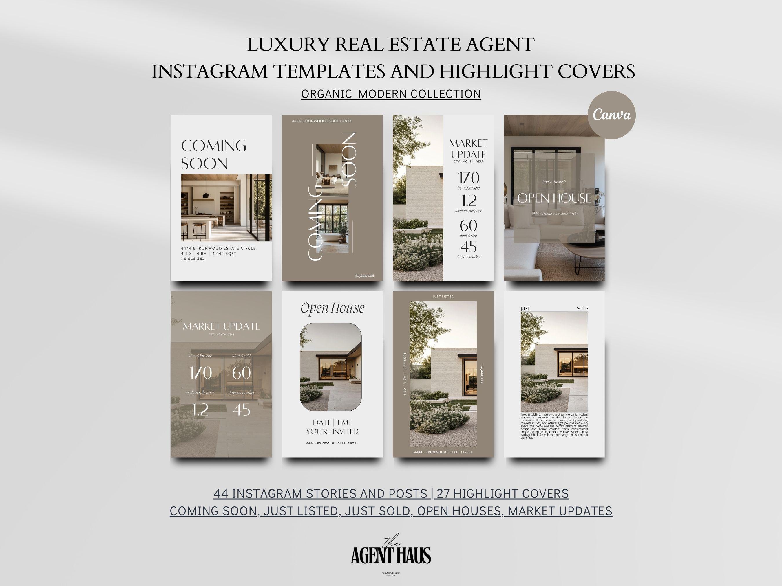 Instagram Templates for Luxury Real Estate Agents | Organic Modern ...