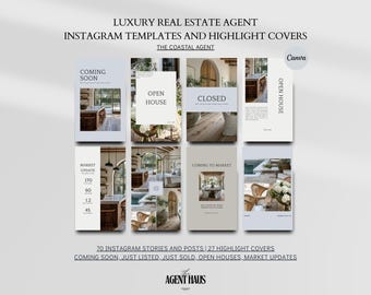 Instagram Templates for Luxury Real Estate Agents | Quiet Luxury Canva ...