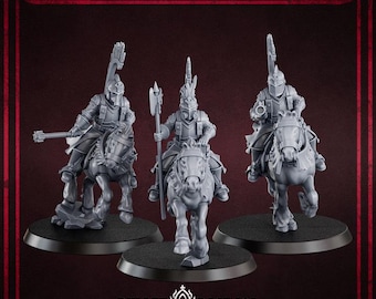 Trench Compatible Crimson Hussars Winged Cavalry Kit | Modular Mounted Minis Set