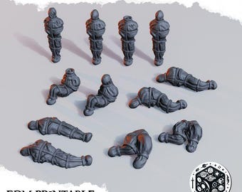 Corpse Bodybag Set 32mm | Resin Grimdark Scatter Terrain | Wargaming Battlefield Props | Trench War Miniatures