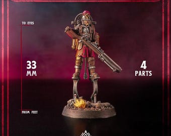 Trench Compatible Crimson Hussars Long Walker Mini | Grimdark Walker