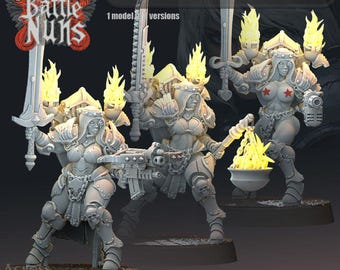 Sci Fi Battle Nun Mother Hegumeni Miniature Resin Hero for RPGs and Wargaming