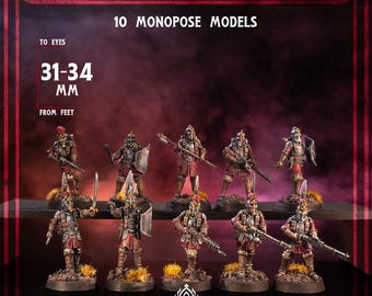 Trench compatible Crimson Hussar Troops Pre-Assembled | Grimdark Infantry Squad