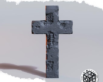 Brutal Cross Terrain 32mm | Grimdark Battlefield Scatter | PLA Wargaming Scenery | Trench War Tabletop Terrain