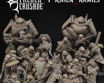 Ejército del Sacro Shogunato compatible con Trench Crusade / Banda de guerra samurái oscura del Japón feudal / Miniaturas de resina de 32 mm /