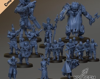 Proxy compatibile con Trench Heretics Warband: miniature Grimdark stampate in 3D