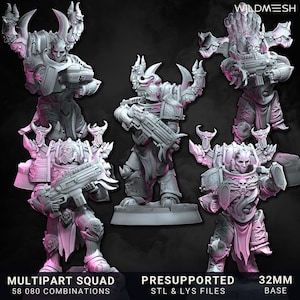 Chaos Sons of Excess - Sonic Noise Weapons  x6 Models - Grimdark | Unpainted Resin Proxy Models
