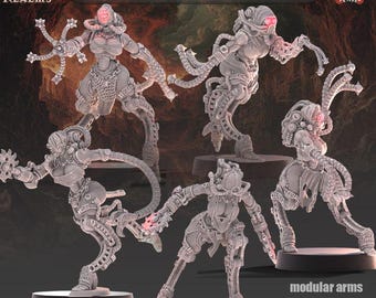 Sci Fi Battle Nuns - Revenants x5 – Modular 3D Printed Miniatures | SFW or NSFW Options
