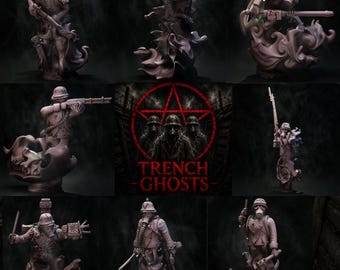 Kompatibles Ghost Legion Proxy Miniaturen Set - Grimdark Horror Resin Army für die Grabenkriegsführung