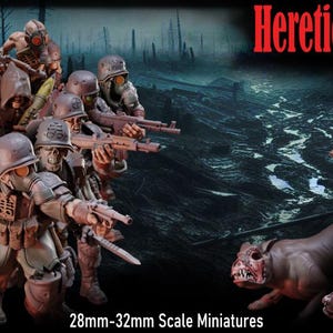 32mm Resin Heretic Infantry Miniatures: Grimdark Wargaming