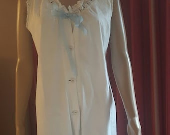 VICTORIAN Bloomer Chemise in White Cotton with Broderie Anglais size 12 UK 38 inch Chest
