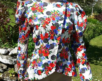 1980S Pure Silk Floral Raoul Blanco Jacket