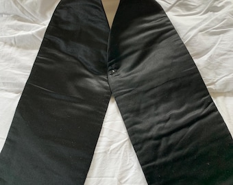 1700’s Antique Waistcoat front Cravat Black Pure Silk