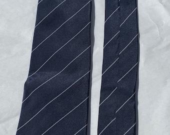 Vintage Mens Hardy Amies Silk Tie Navy with coloured Stripe in SILK