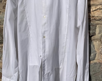 Vintage Men’s Akco Dinner Shirt - Tuxedo Fine pintucked Bib small double cuff with three rows of button holes to adjust Collar 17 inches 43