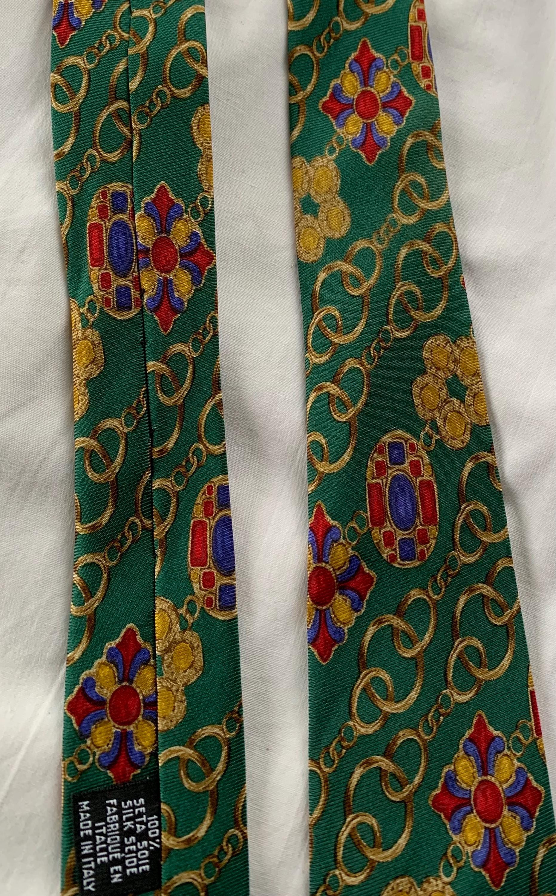 Vintage Chanel Chain Link Silk Men's Tie Green - Etsy