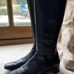 Vintage Church’s Ladies Black Leather Knee High Boots Size 7 UK