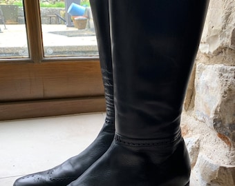 Vintage Church’s Ladies Black Leather Knee High Boots Size 7 UK