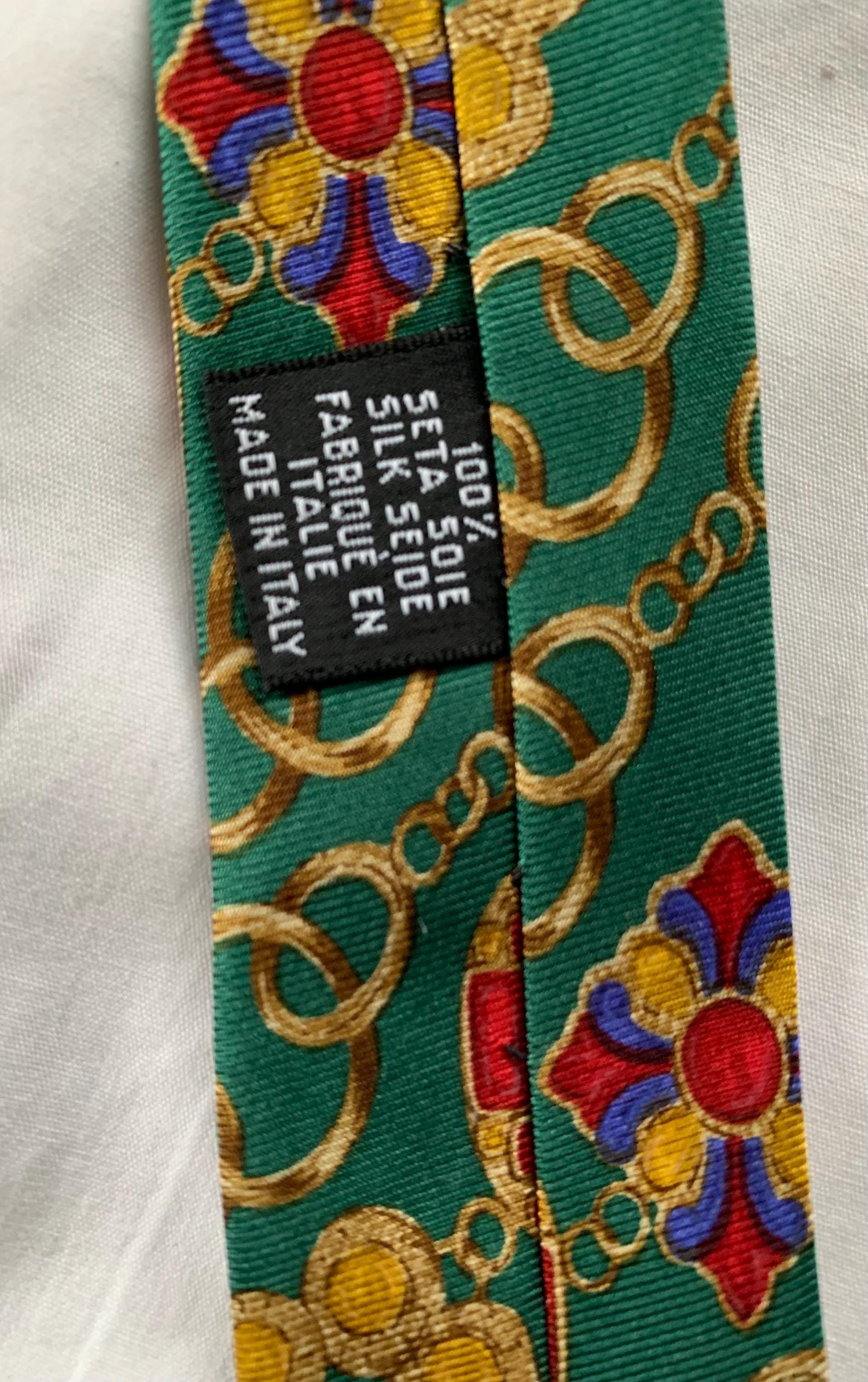 Vintage Chanel Chain Link Silk Men's Tie Green - Etsy