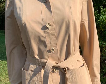 1970s Feminella Lightweight Jacket 36 inch 92 cms Chest Beige Belted