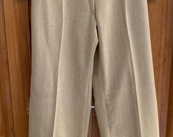 1960s Trousers Ladies Farah Front Oatmeal Tergal 26 inch waist
