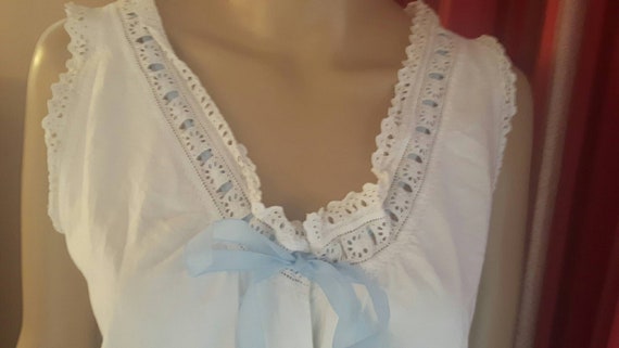 VICTORIAN Bloomer Chemise in White Cotton with Br… - image 5