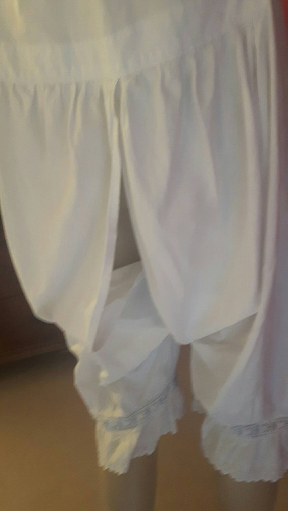 VICTORIAN Bloomer Chemise in White Cotton with Br… - image 4