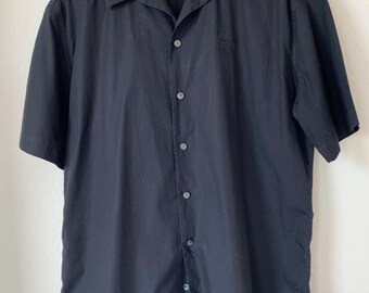 Vintage Versace Classic Men’s XL Fitted short Sleeve Black Shirt