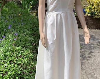 1940s Gown Ivory Silk Grosgrain 34-36 inch Chest Bride or Confirmation sleeveless