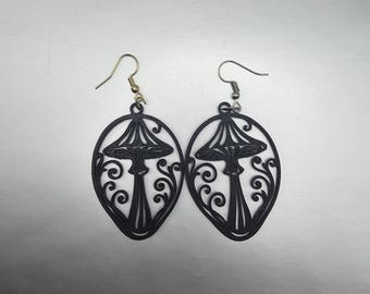Enclosed Mushroom Dangle Earrings