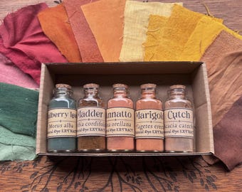 Beginners Natural Dye Kit with Extracts, Mordants and Instructions