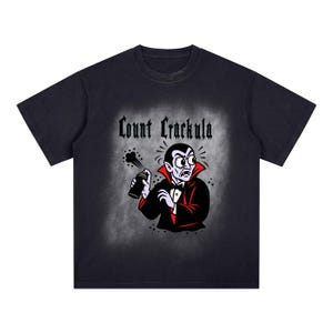 Count Crackula Funny Graffiti Vampire | Square Patch Monkey Washed T-Shirt