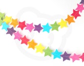 Rainbow Star Bunting - made with wool blend felt in bright rainbow colours, perfect for kids room or birthday