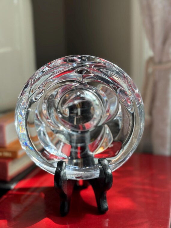 Orrefors スウェーデン製クリスタル渦巻きボウル - 直径 6 インチ