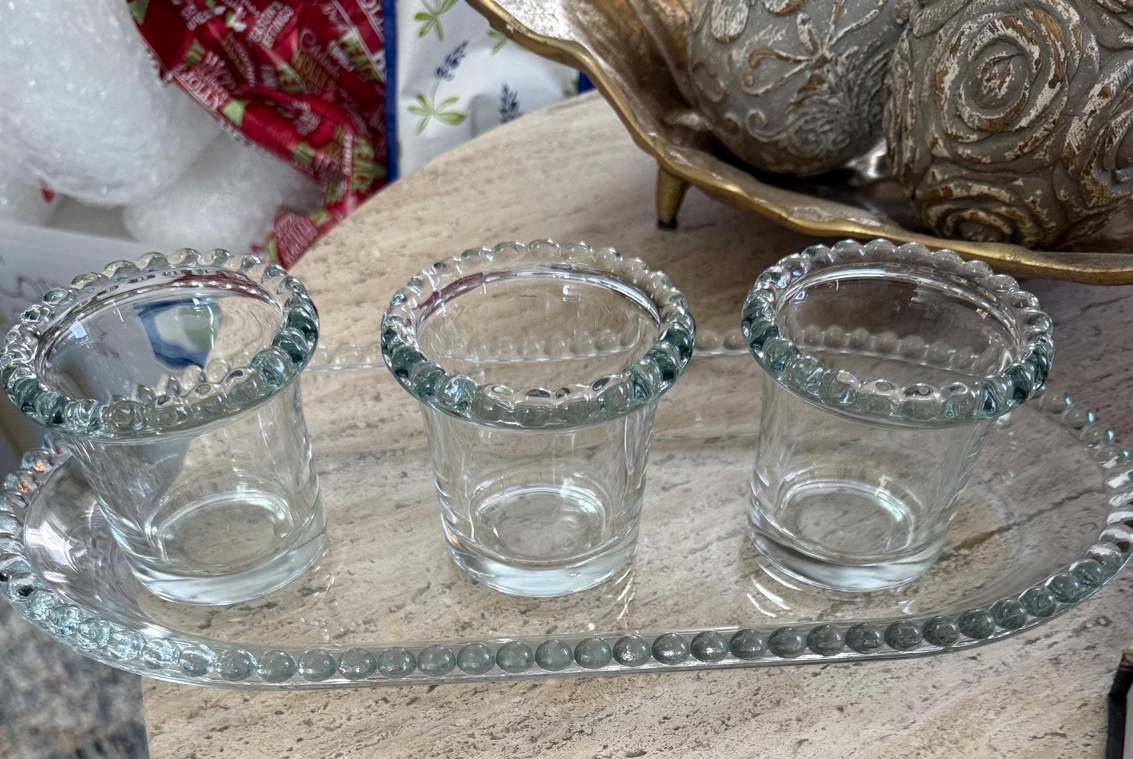 キャンドルウィック　ハンドル付ガラスプレート Candlewick glass - Etsy 日本