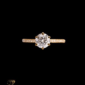 Moissanite Engagement Ring: 925 Sterling Silver Solitaire, Round Cut