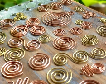 Spirales en cuivre et en laiton | Fournitures de bijoux en orgonite à faire soi-même
