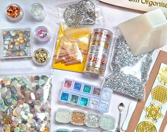 Orgonite DIY Kit | Pyramid Mold with Shiny & Colorful Elements
