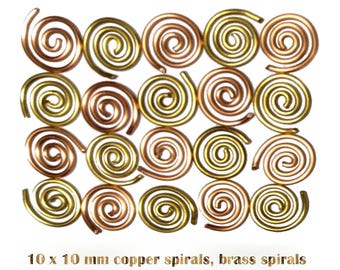 Spirales de fil de cuivre et de laiton (10 mm) | Fournitures pour bijoux à faire soi-même en orgonite