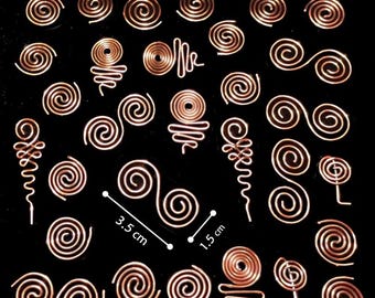30 spirales en cuivre | Articles de bricolage et bijoux en orgonite