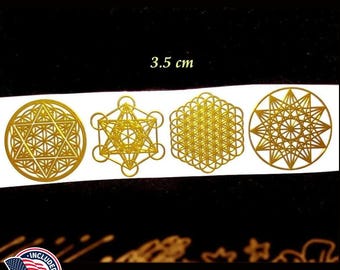 Sacred Geometry Metal Stickers 3.5cm - 4pcs