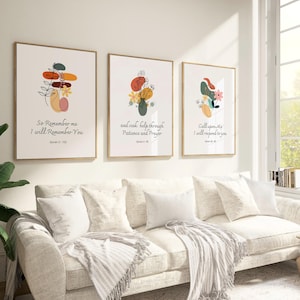 Set of 3 Islamic Wall Art Prints, Quran Verses Printable, Modern Muslim Home Décor, Digital Download