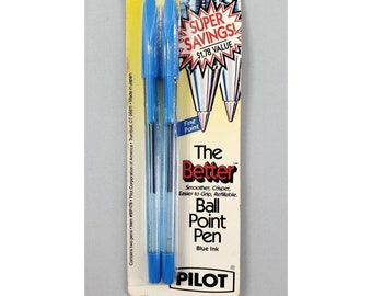 Vintage 2 Pack Pilot Better Ball Point Pen BLUE Ink Fine Point BP 178 NOS Japan